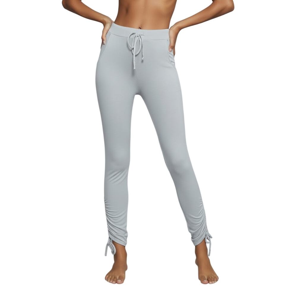 Laila Jayde Shirred Jogger Pants Vintage Grey Drawstring Women Medium NWT